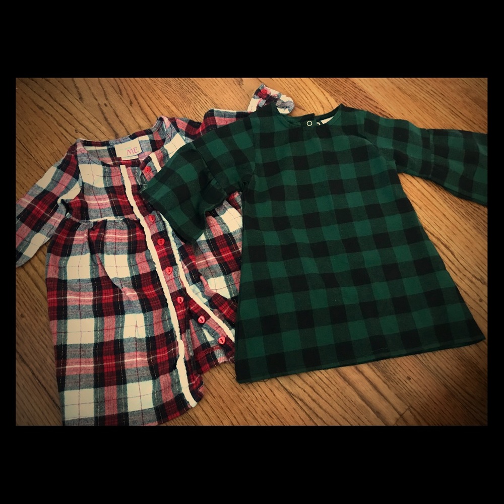 Christmas / holiday baby girl flannel dresses